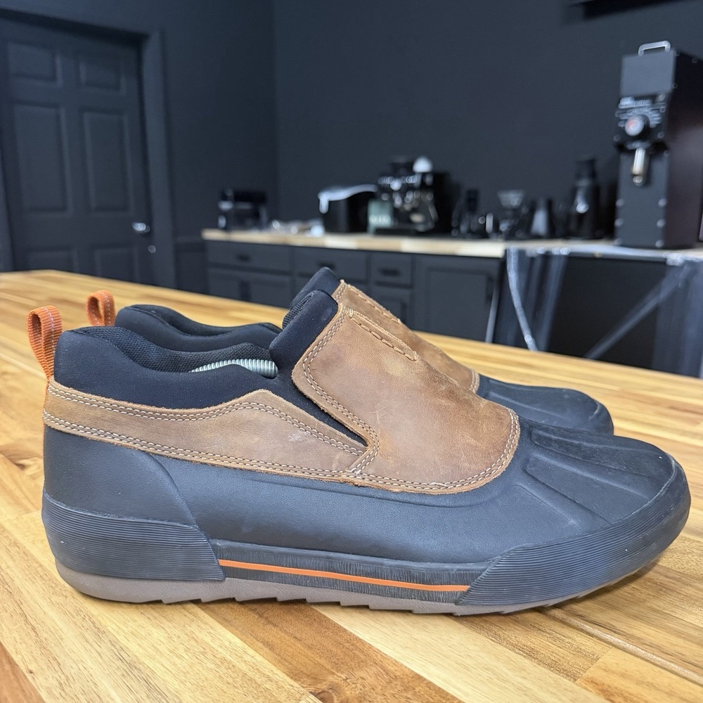 Clarks Mens Size 13 Leather Rubber Duck Shoes Slip On Waterproof Style 26138401